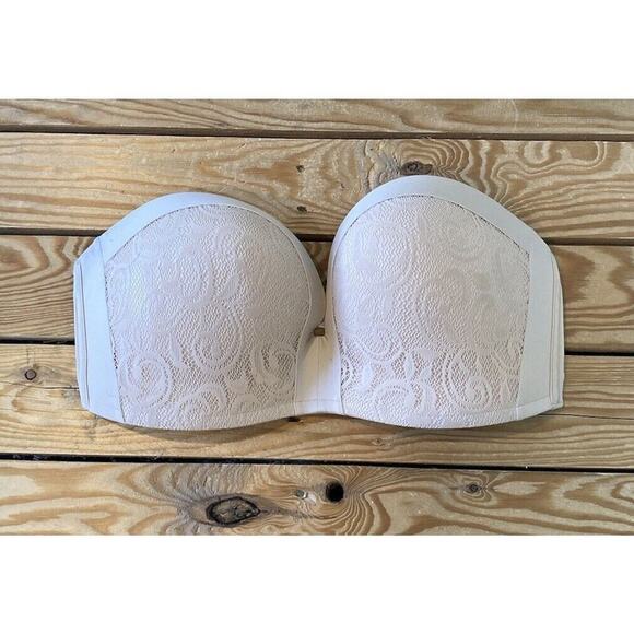 NWT Delimira Lace Strapless Bra Size 36F Women’s Beige - Picture 1 of 8